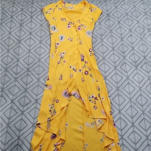 Free People Yellow Lost in You High Low Dress - Picture 5 of 10